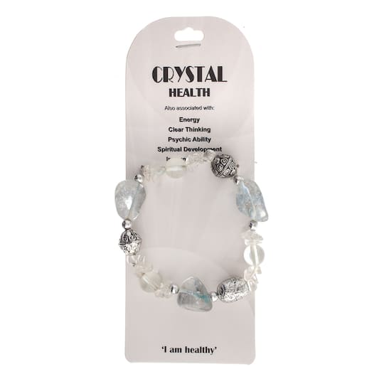 John Bead Crystal Quartz Clear Natural Stone Bracelet